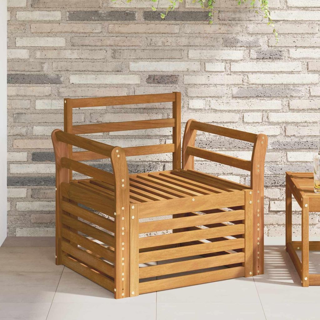 "Neues Produkt" Outdoor-Sofagarnitur - CLORIS - Loungesofa - Natur 75,5x63x73 cm Massivholz Akazie - Gartenstühle V2531