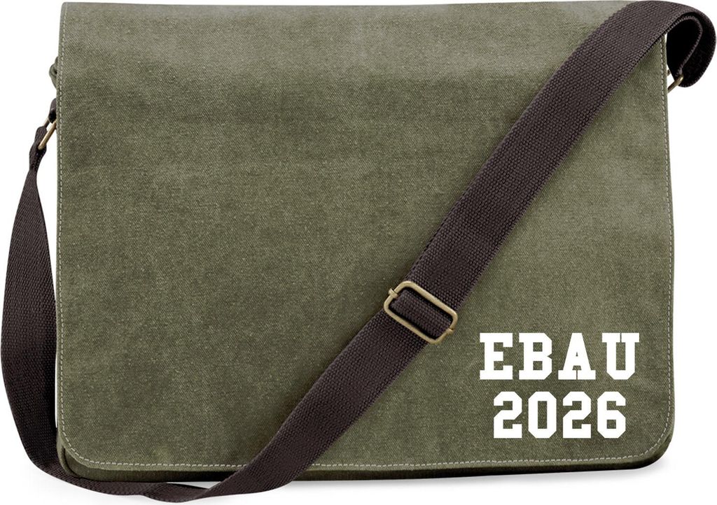 Huuraa Umhängetasche EBAU 2026 Abschluss Spanien 14 Liter Military Green Canvas Laptoptasche Geschenkidee