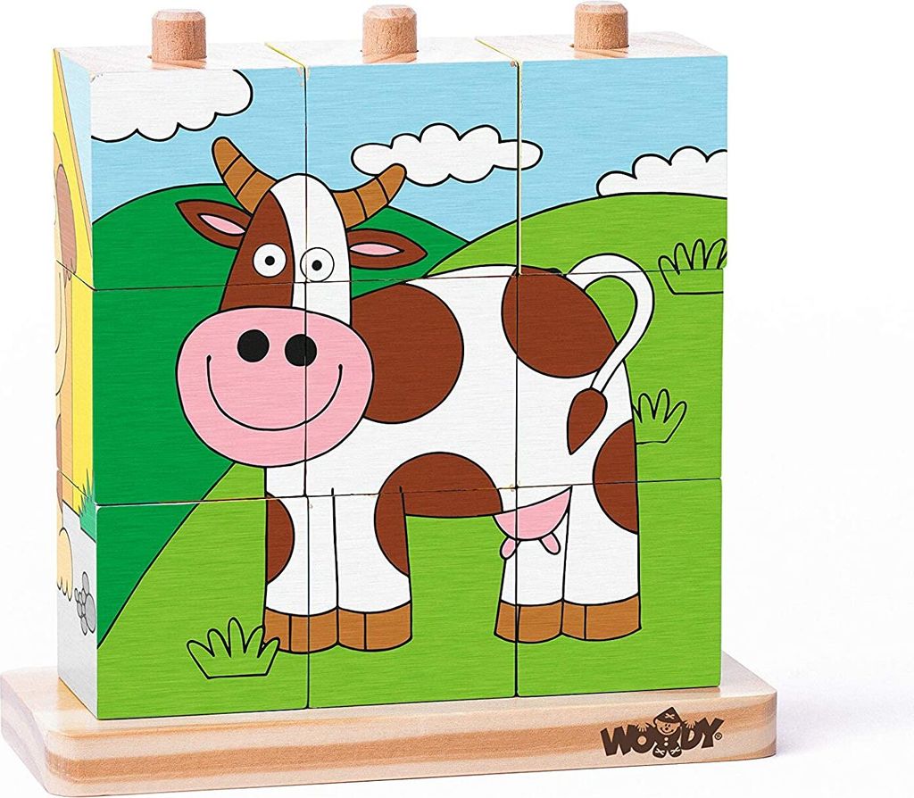 Woody Woody Würfelpuzzle Tiere 93055 Produktbild 