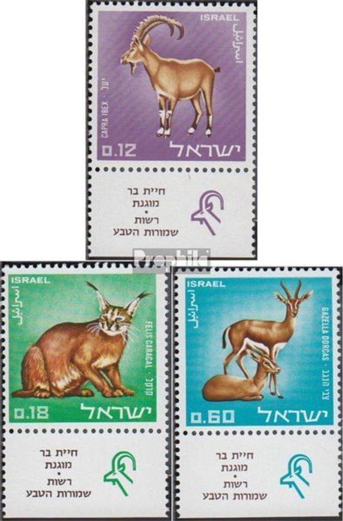 Briefmarken Israel 1967 Mi 403-405 mit Tab (kompl.Ausg.) gestempelt Naturschutz