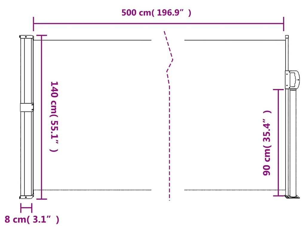 vidaXL Ausziehbare Seitenmarkise Anthrazit 140x500 cm Produktbild 