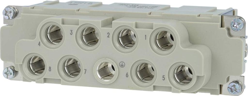 HARTING Han K8/0 Buchseneinsatz (F) Axialschraubanschluss, 8-polig+PE 690V, 100A - 1 Stück
