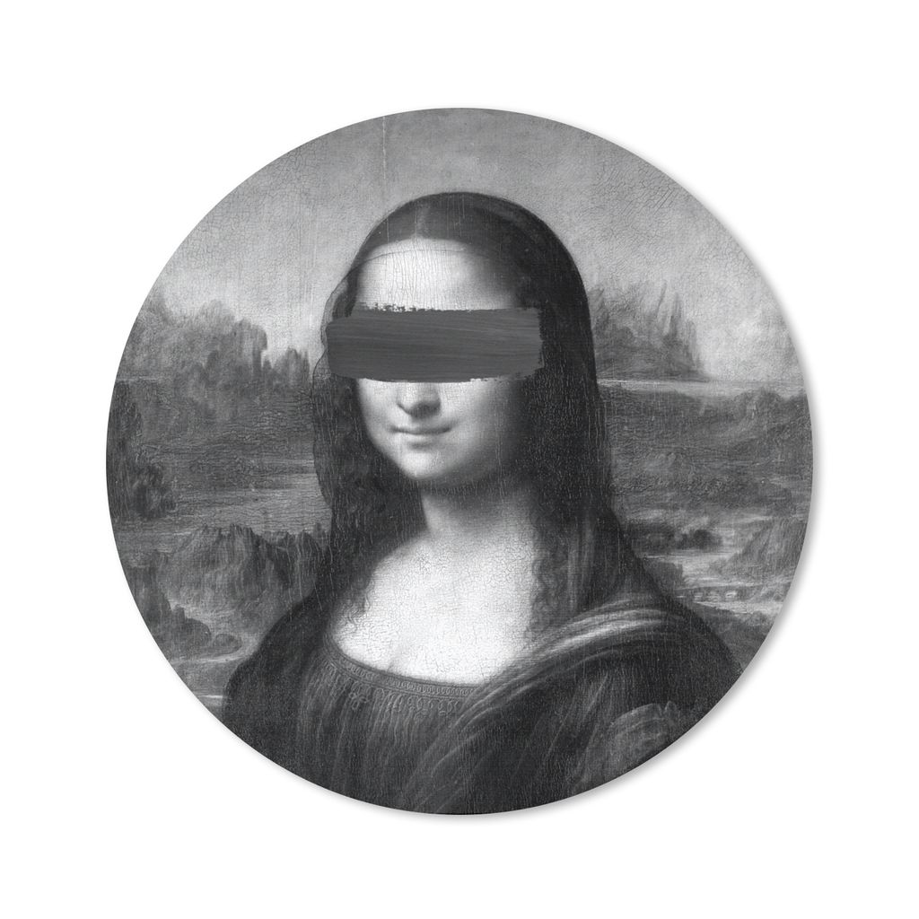 MuchoWow Mauspad Mousepad Mona Lisa - Leonardo da Vinci - Schwarz - Weiß 20x20 cm - Mousepads - Maus Mat - Pad - Mausunterlage - Schreibtischmatte