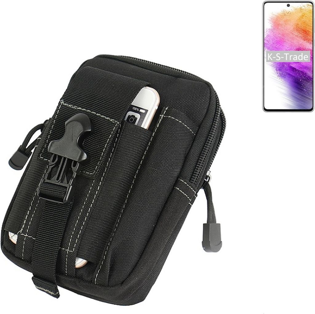 K-S-Trade Gürtel Tasche kompatibel mit Samsung Galaxy A73 5G Gürteltasche Holster Schutz Hülle Handy Hülle Smartphone outdoor Handy-Hülle schwarz