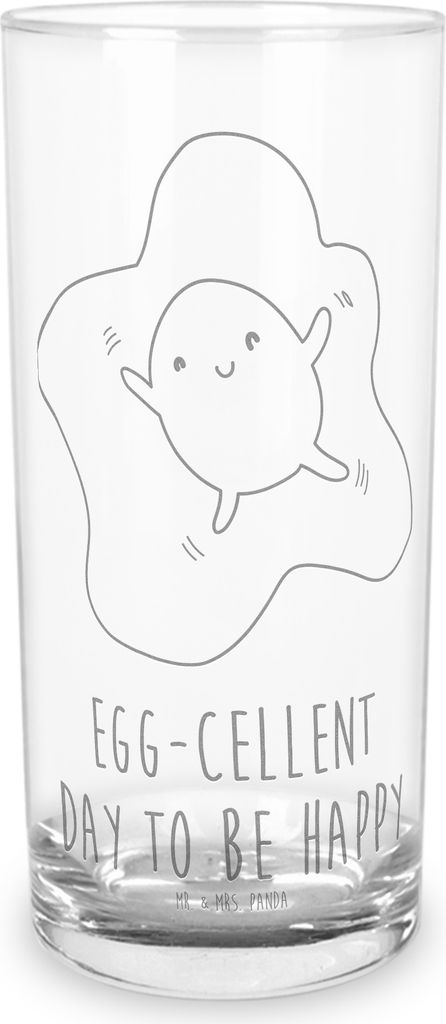 Mr. & Mrs. Panda Longdrinkglas Spiegelei Ei 200 ml - Transparent - Geschenk, Cocktailglas, Glas, Tag, Schön, Glücklich, Tumbler, Wasserbecher, Li...