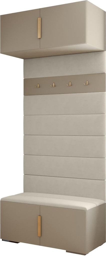 MEBLE KRYSPOL Inova 1 Flurmöbel-Set, 236,7x100x47cm - Kaschmir, Gold, Manila 02