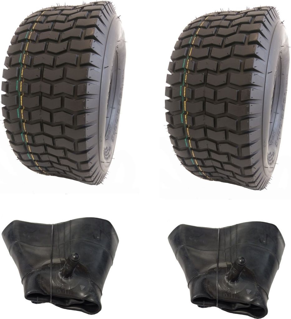 2x Schlauch + 2x 18x6.50-8 S2101 Rasenreifen für Aufsitzmäher Rasentraktor Schneefräse Rasenreifen Rasenmäherreifen