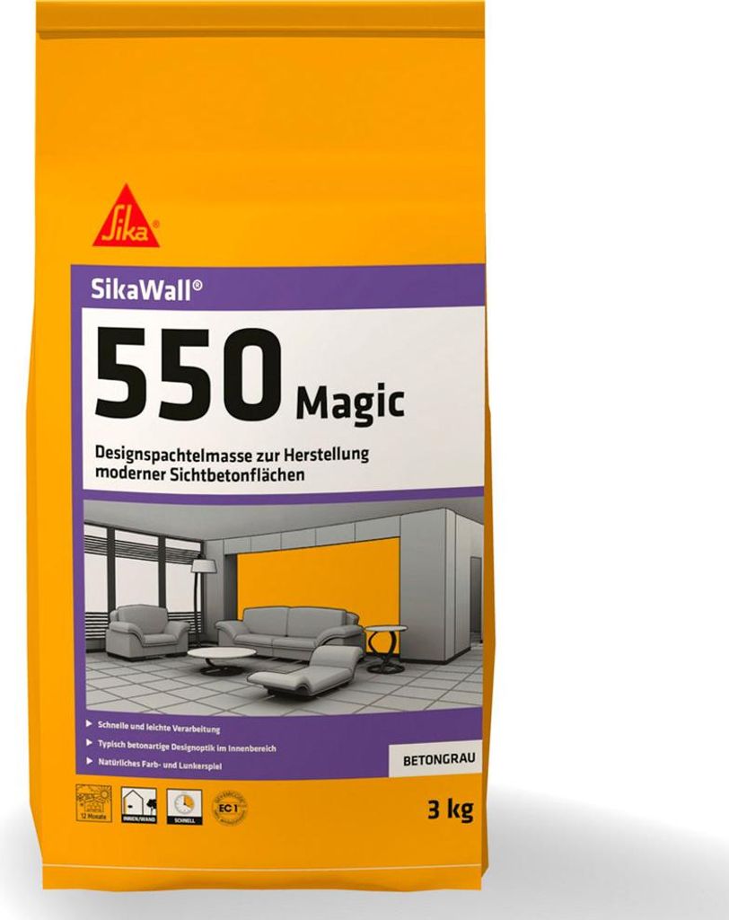 SikaWall-550 Magic 3kg Design-Wandspachtelmasse Produktbild 