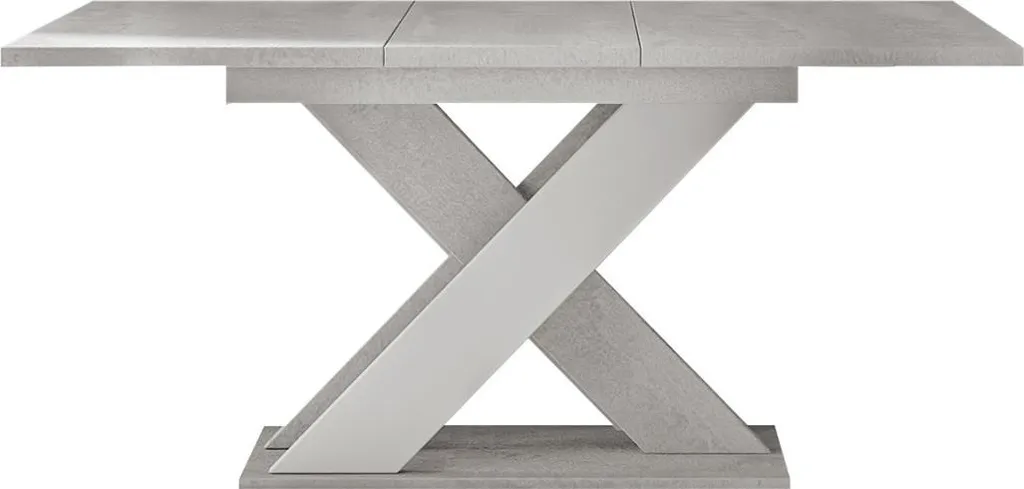 Table extensible Tosca Design Bicolore Gris Blanc modulable 4-6 convives