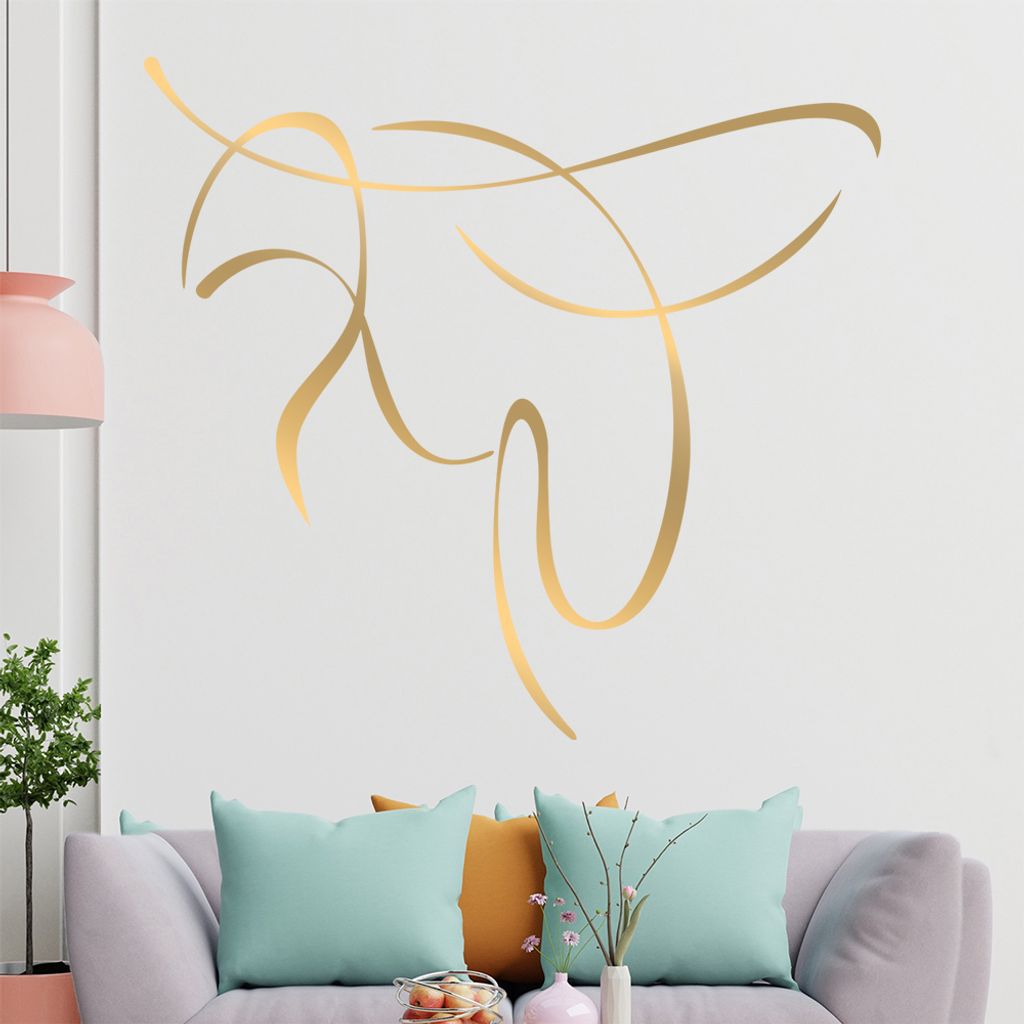 Wespe/Biene Linien Wandtattoo in 6 Größen - Wandaufkleber Wall Sticker - Dekoration, Küche, Wohnzimmer, Schlafzimmer, Badezimmer