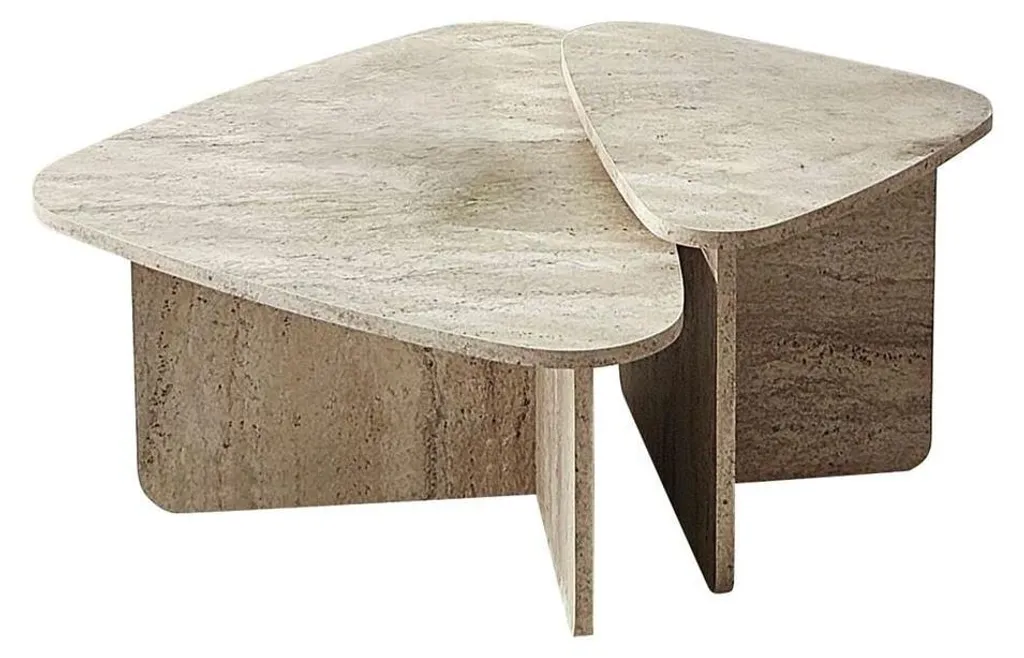Table Basse Bois Forme Triangle Bords Arrondis Lot de 2 L90/L60 BALLARE