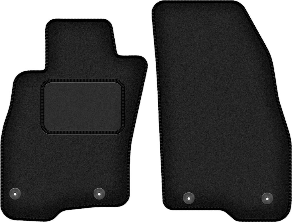 Velours-Fußmatten Vorne passend für Fiat Punto 12' (Schrägheck, Bj. 2012-2018) – schwarz, passgenau, mit Befestigungen set 2 Stk. - STANDARD