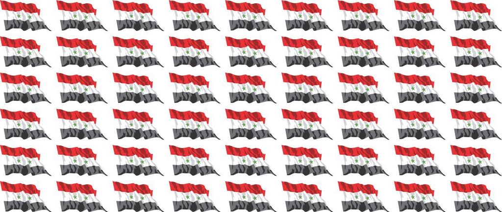 Mini Aufkleber Set - Pack wehend - 20x12mm - selbstklebender Sticker - Syrien - Flagge / Banner / Standarte fürs Auto, Büro, zu Hause und die Sch...
