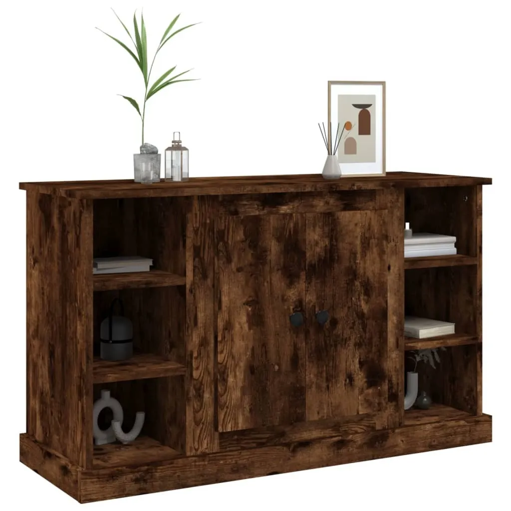 VidaXL Credenza Moderna Con Luci LED RGB, Rovere Fumo, 42,5x34x85 Cm, Mobile Contenitore Per Soggiorno