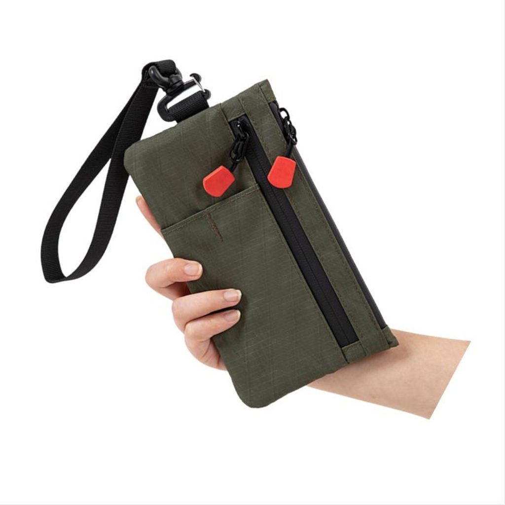 INF Wasserdichte Anti-Diebstahl RFID Nylon Tasche für Handy, Kopfhörer Grün