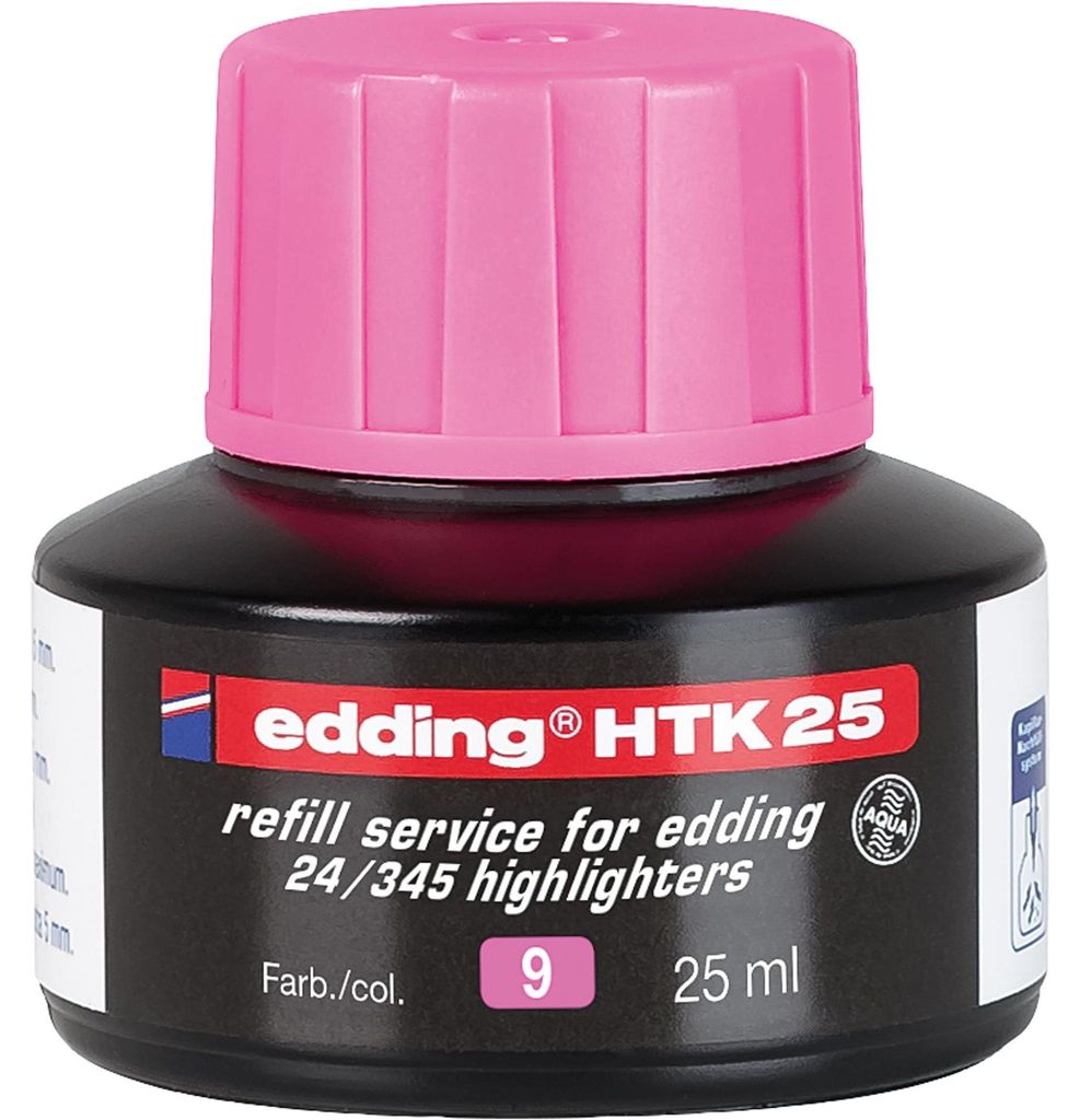Edding HTK 25, Růžová, Černá, 25 ml, edding 24, 340, 345, 1 Obrázek produktu 