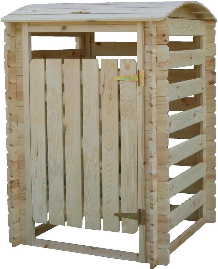 Cache-poubelle en bois pour 1 bac de 240L, idéal terrasse et allée