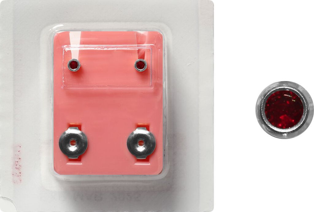 Erstohrstecker Chirurgenstahl Sterile Ohrstecker Zarge mit Stein in dunkelrot 3mm