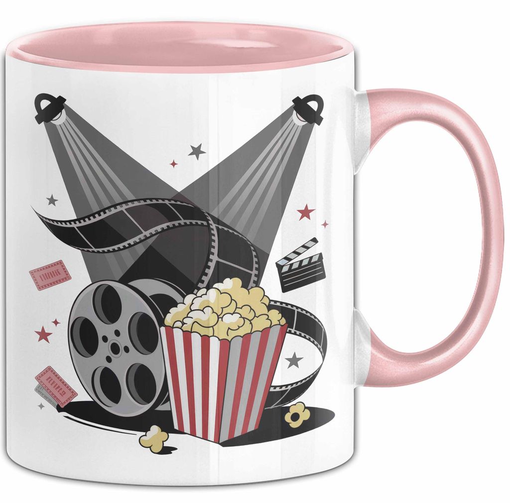 Filmfan Tasse Geschenkidee für Kinoliebhaber Lustiger Spruch (Rosa)