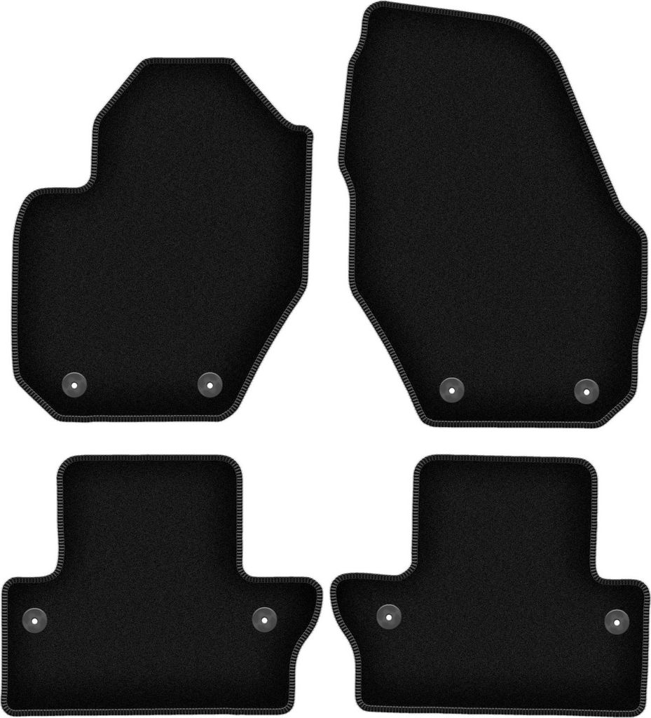 Wielganizator Velours-Autoteppiche – passend für Volvo V60 (Cross Country, Kombi, Bj. 2011-2017) – schwarz, passgenau, mit Befestigungen set ...