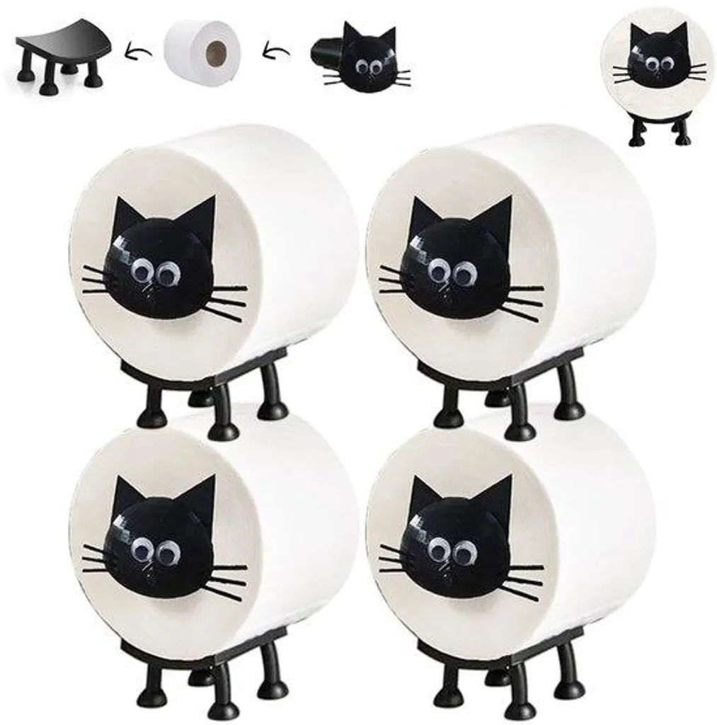 Lot de 4 porte-rouleaux papier toilette imprimés 3D pour salle de bain