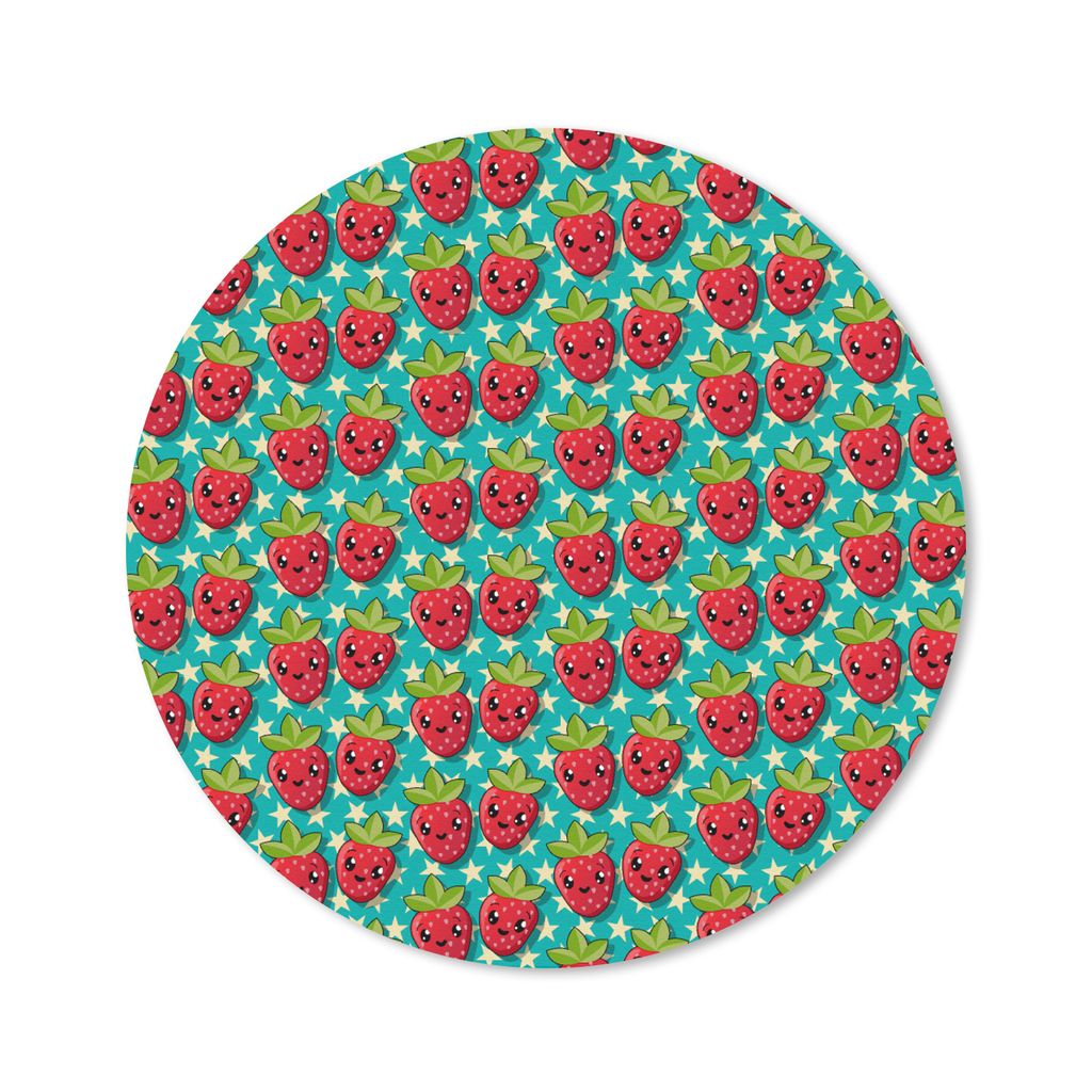 MuchoWow Mauspad Mousepad Erdbeeren - Kinder - Obst - Vegan - Design 20x20 cm - Mousepads - Maus Mat - Pad - Mausunterlage - Schreibtischmatte