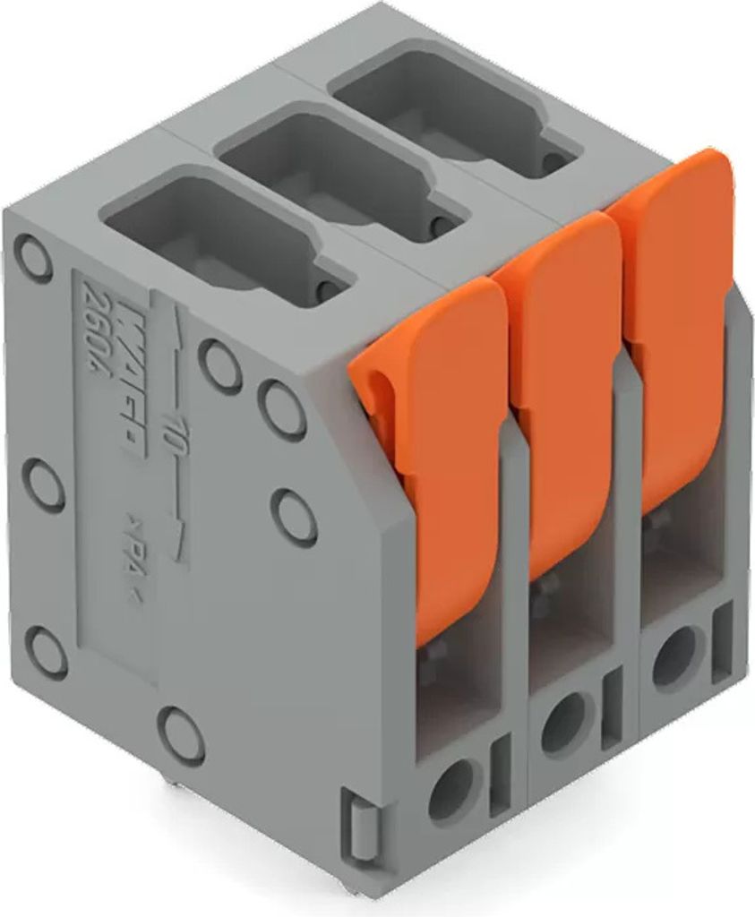 WAGO Leiterplattenklemme;Hebel;4 mm²;grau 2604-3103