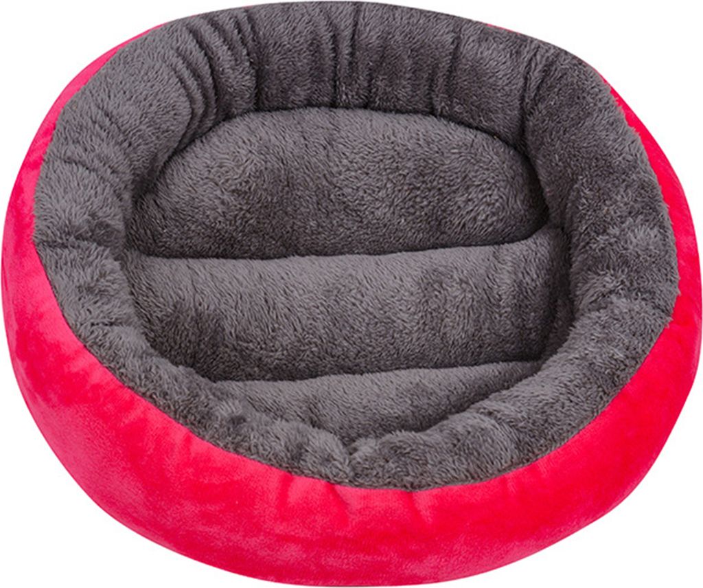 Gemütliches Hundebett für den Winter, warmer Zwinger mit Füllung aus PP-Baumwolle, runde Form, Hundeschlafbett für Katzen, kleine und große Hunde