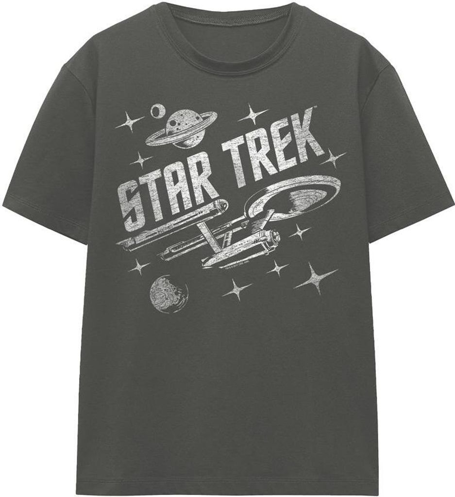 Star Trek - "Through Space" T-Shirt für Herren/Damen Uni TV16283 (L) (Holzkohle)