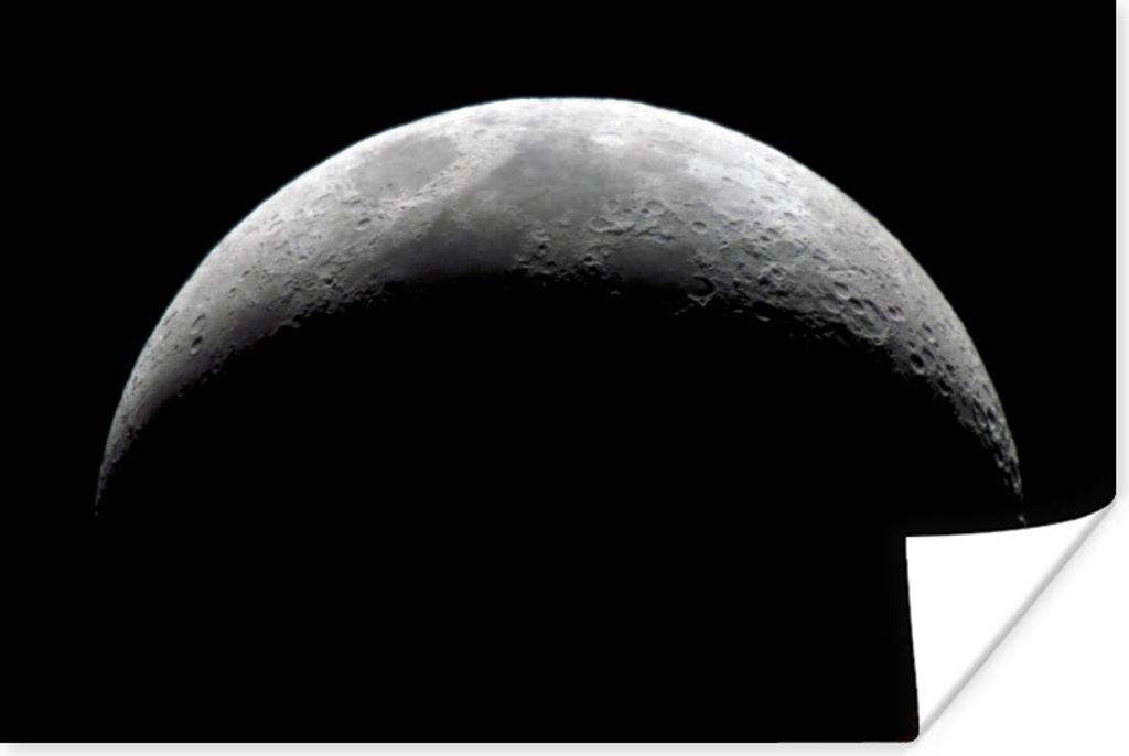 MuchoWow Poster Mond - Schwarz - Grau 180x120 cm - Fotoplakat