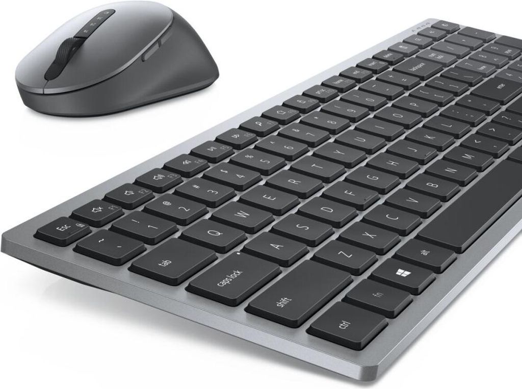 DELL Pro Plus kompakte Tastatur und Maus – KM7120W - spanisch (QWERTY), Volle Größe (100%), Kabellos, RF Wireless + Bluetooth, QWERTY, Grau, Ti...