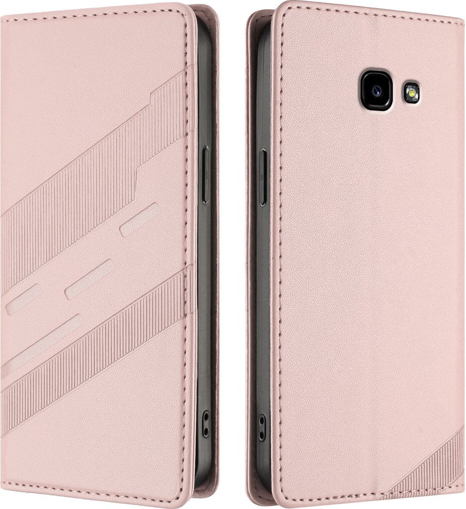 Hülle für Samsung Galaxy A5 2017, Kunstleder Brieftaschen Handyhülle mit Kartenfach und Standfunktion Pink