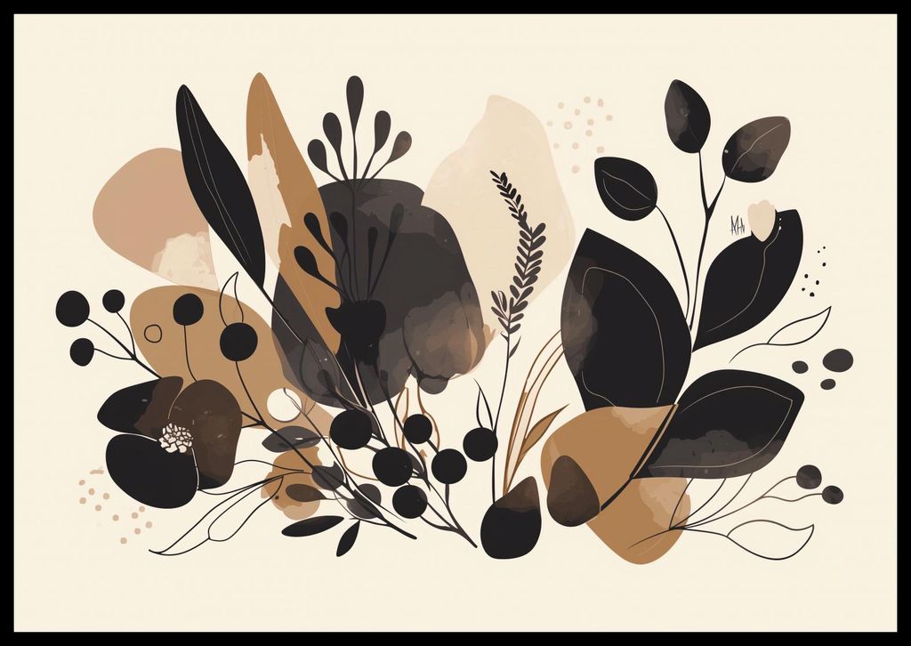 Plakat 66,5x46,5cm Flora in Erdtönen