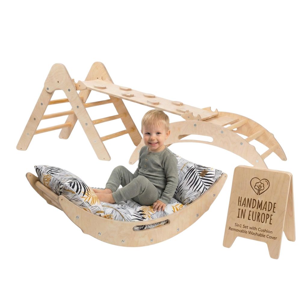 WoodsCraft - Handmade 5in1 Montessori Kletterset aus Holz: Produktbild 