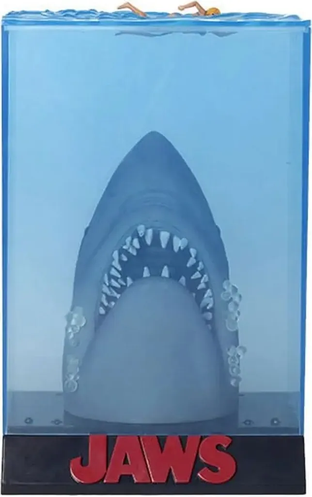 Statue Jaws Poster 3D LED pour Home Cinéma - Objet de Collection Unique - 3