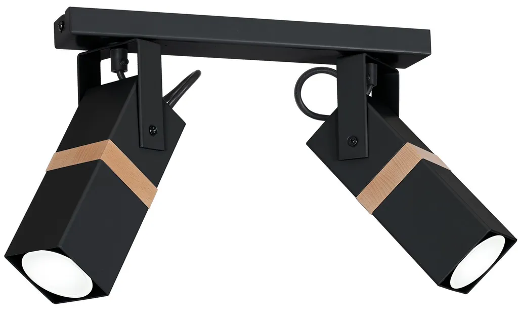 Plafonnier Minimaliste VIDAR 2x35W GU10 en Métal Noir pour Salon Chic