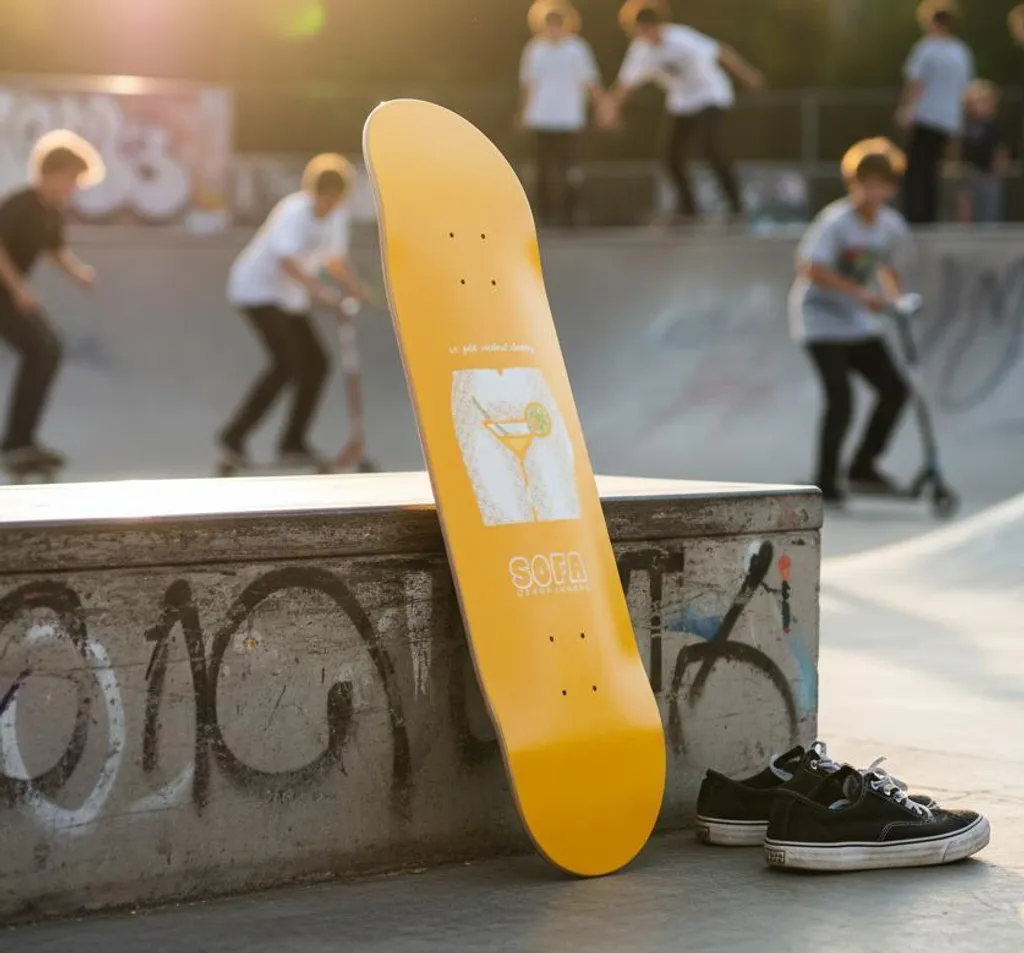 Planche de Skate 8.5 Cocktail Sofa Skateboards Deck Jaune Erable