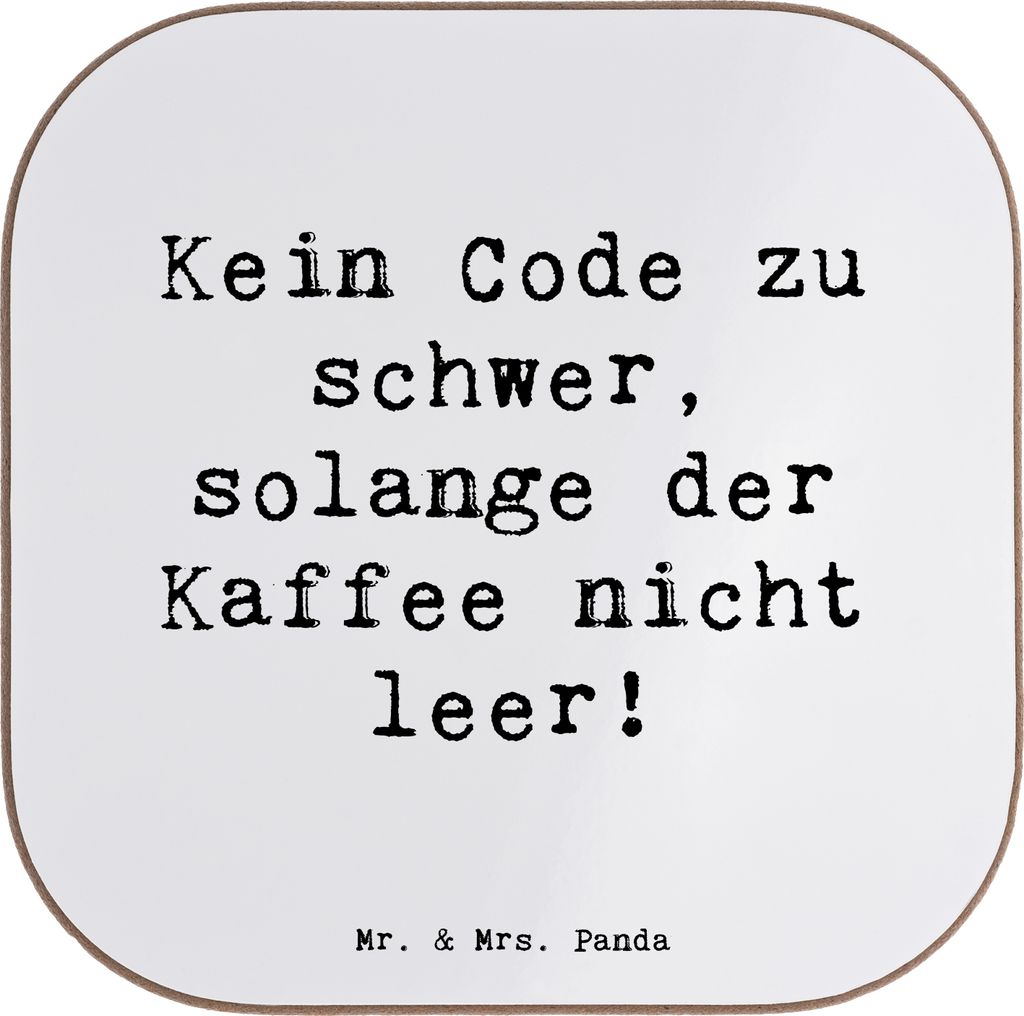 Mr. & Mrs. Panda Untersetzer für Gläser Spruch Code und Kaffee - Weiß - Geschenk, Softwareentwickler, Coaster, Tasse, Geschenke Berufstätige, B...