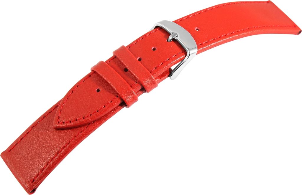 Echtleder-Uhrenarmband, rot, 10 mm - 24 mm