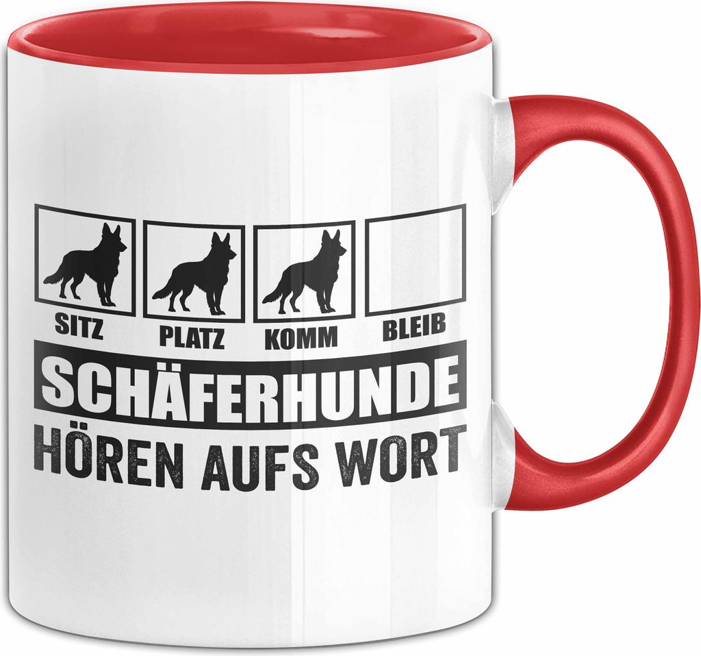 Schäferhunde Hören Aufs Wort Tasse Geschenk Schäferhunde Besitzer Mama Becher (Rot)