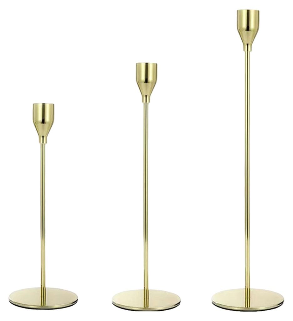 3- bis 6-teiliges Set Vintage-Kerzenständer aus Metall, hoch, für Säulen- und Spitzkerzen, geeignet für Wohnzimmer, Weihnachten, Hochzeiten, Pa...