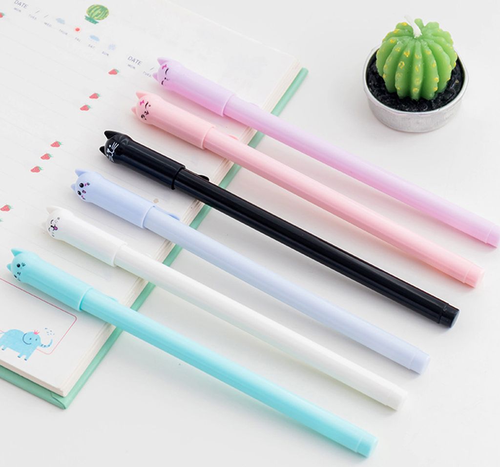 6pcs/Set 0,5 mm Gel stift Leichte komfortable Hold Katzen formen kreatives Schreibstift für die Schule