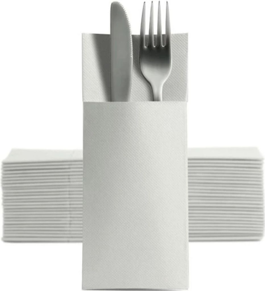 1250 Softpoint Besteckservietten Bestecktaschen weiß Produktbild 