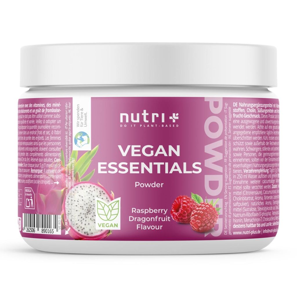 nutri+ Vegan Essentials Pulver - veganer Nährstoffkomplex Dragonfruit - 250 g