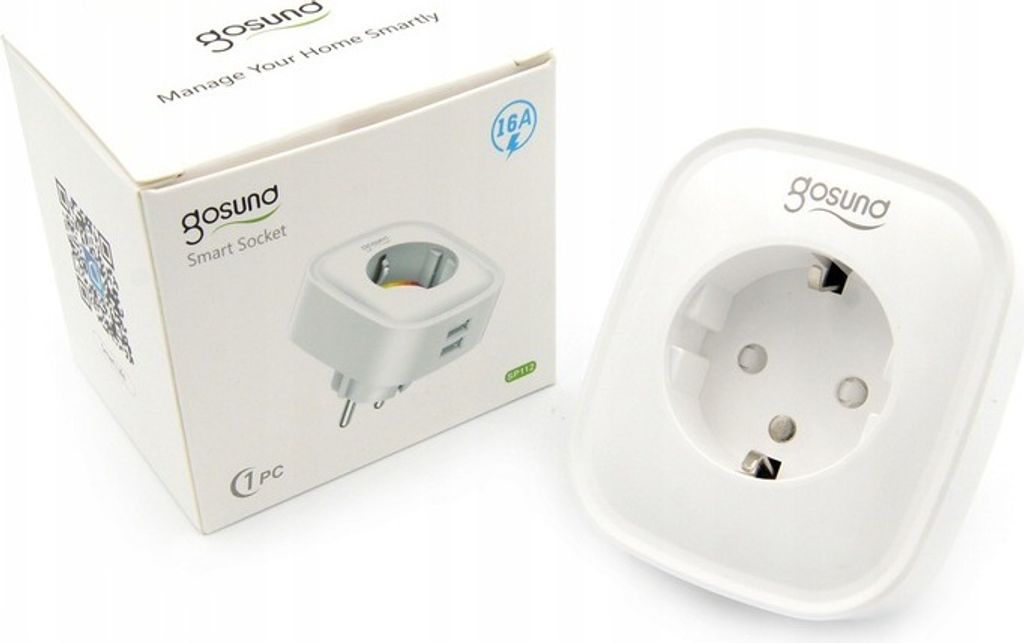Gosund SP112 Prise WiFi + 2xUSB 16A Tuya Smart Image du produit 