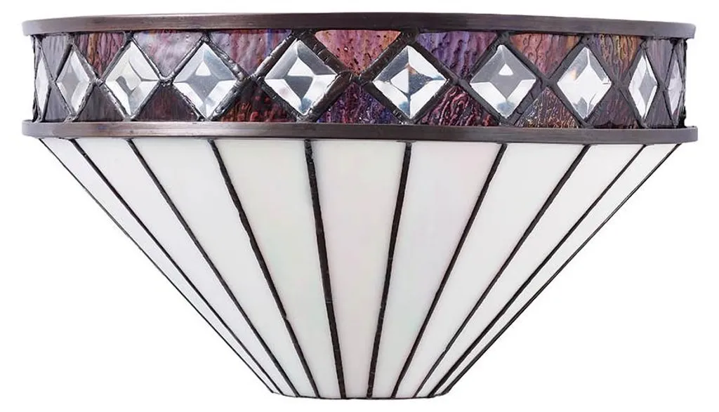 Applique Murale Diamants FARGO Noire 1xE14 Style Tiffany 17,5x31,5 cm
