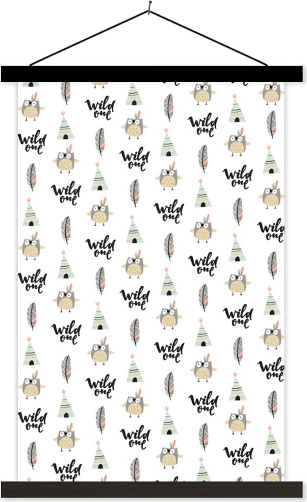 MuchoWow Textilposter Illustrationen - Farben - Muster 40x60 cm mit schwarzem Rahmen - Wanddekorationen