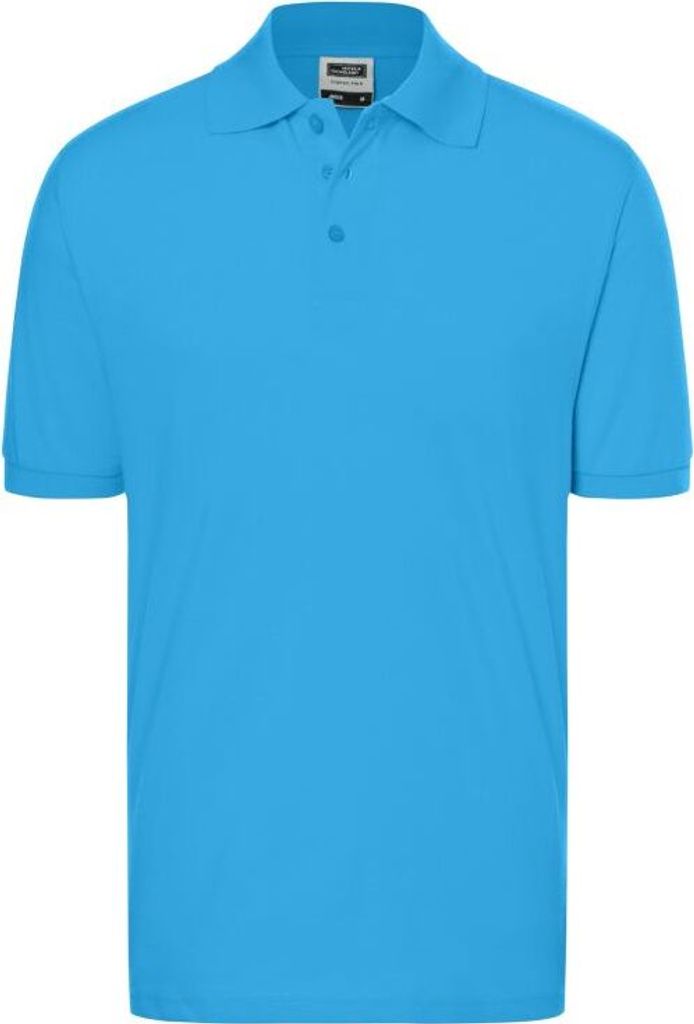 Hochwertiges Polohemd mit Armbündchen aqua, Gr. L