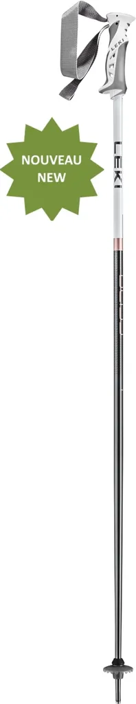 LEKI Bliss Bâtons de Ski Alpin 110 cm Gris-Blanc Design Élégant et Léger