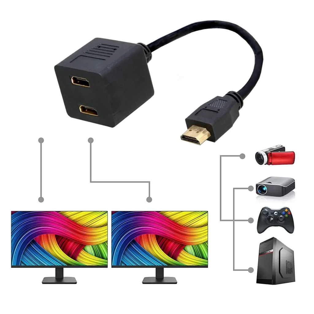 Techly Splitter Video HDMI High Speed 30cm - 1 Maschio / 2 Femmina
